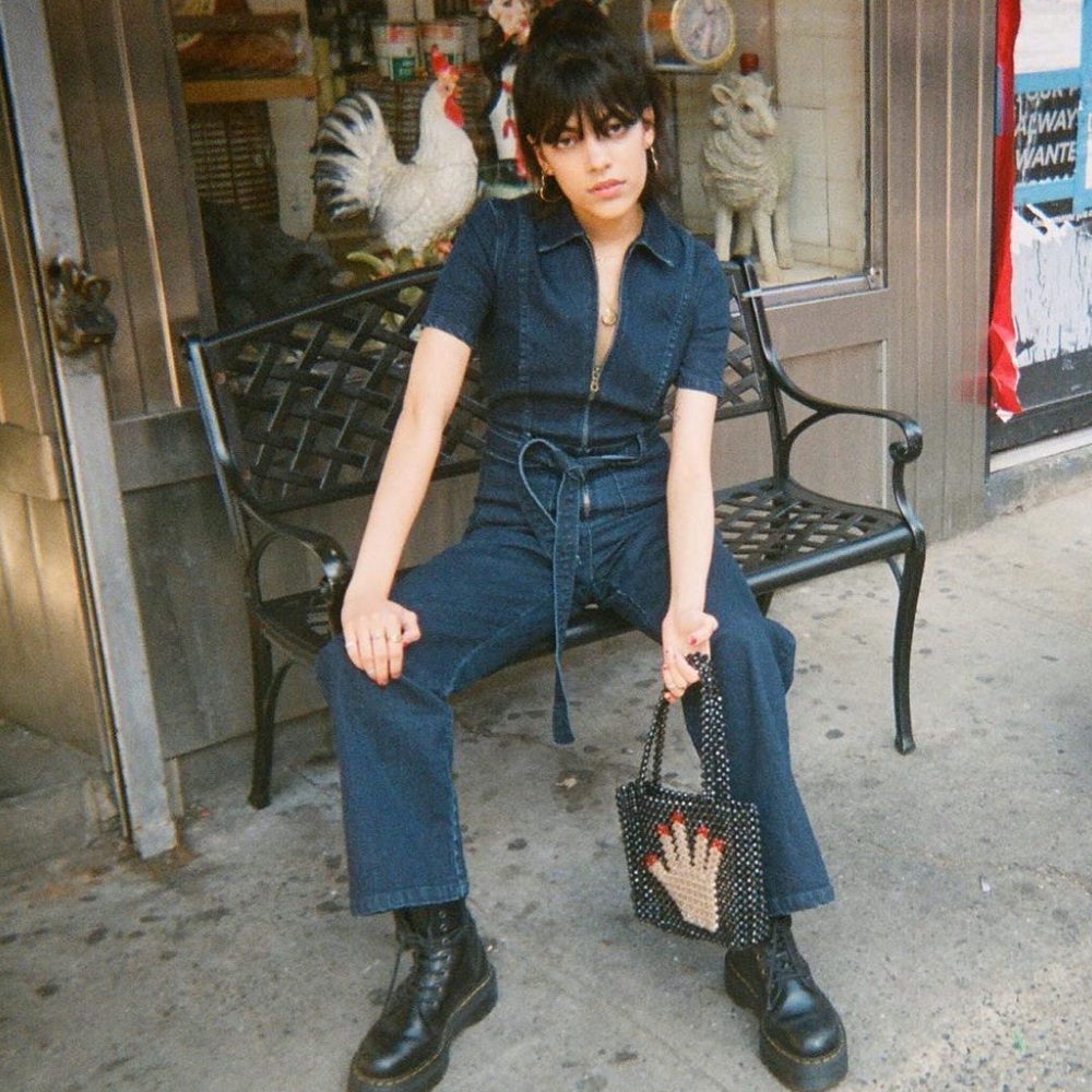 Sal Jumpsuit in Mid Wash Denim
